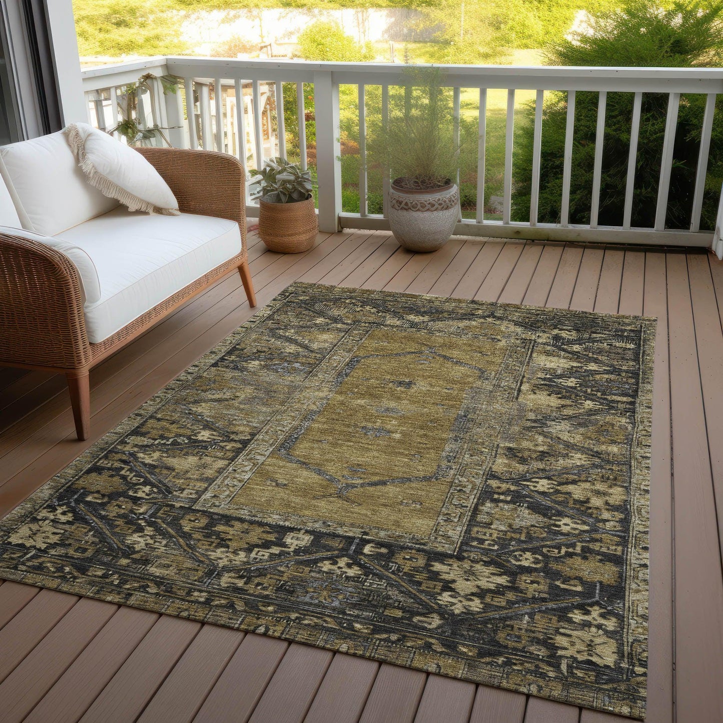 Addison Rugs Haelaris Brown Washable Indoor-Outdoor Rug