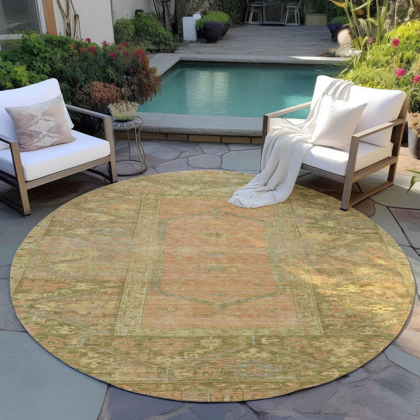 Addison Rugs Haelaris Coral Washable Indoor-Outdoor Rug