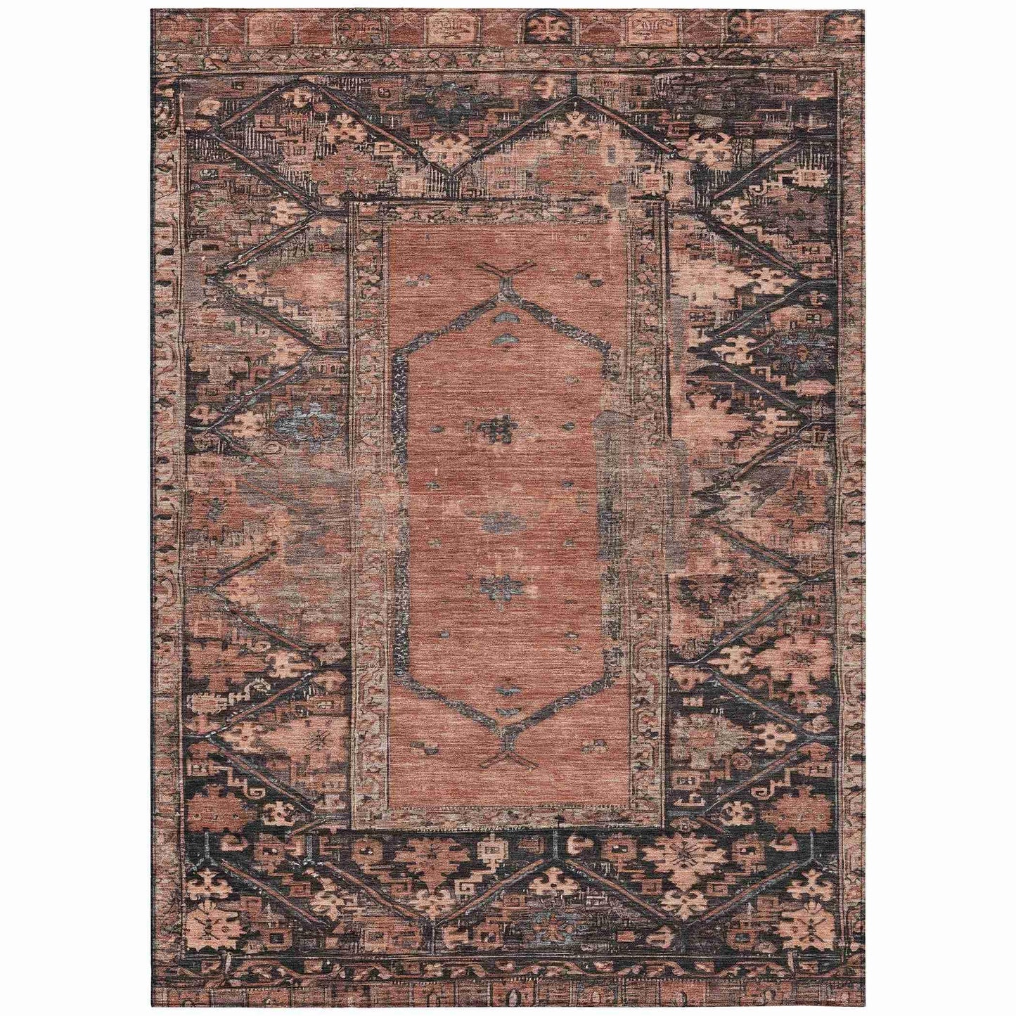Addison Rugs Haelaris Orange Washable Indoor-Outdoor Rug