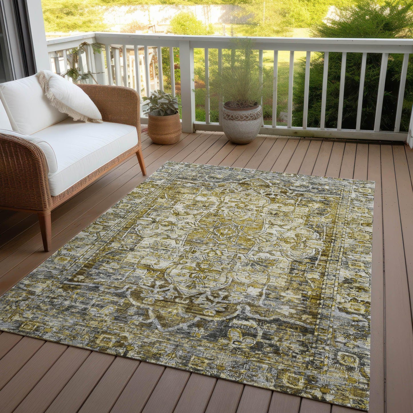 Addison Rugs Haelas Gray Washable Indoor-Outdoor Rug