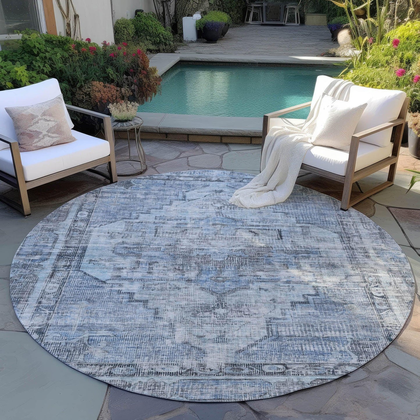 Addison Rugs Haeleth Blue Washable Indoor-Outdoor Rug