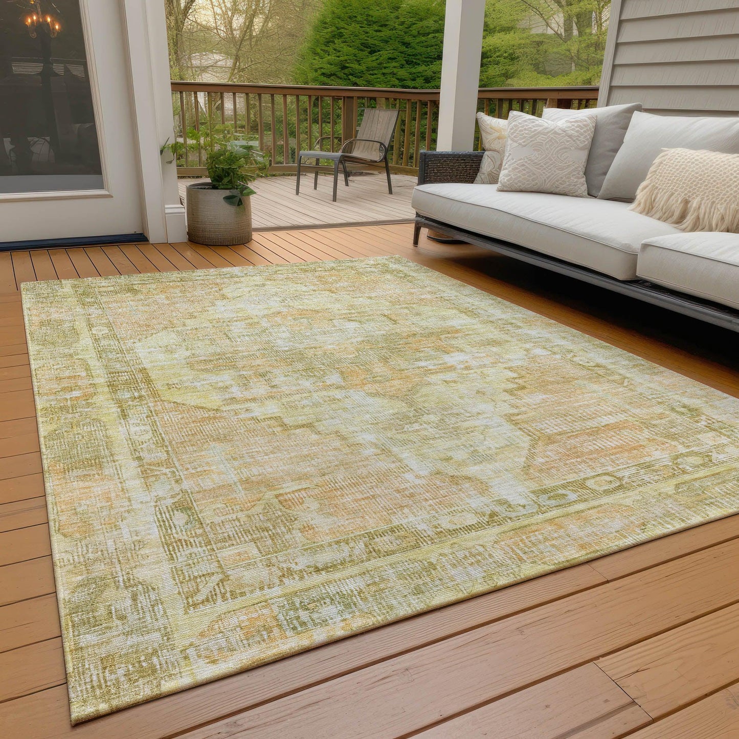 Addison Rugs Haeleth Gold Washable Indoor-Outdoor Rug