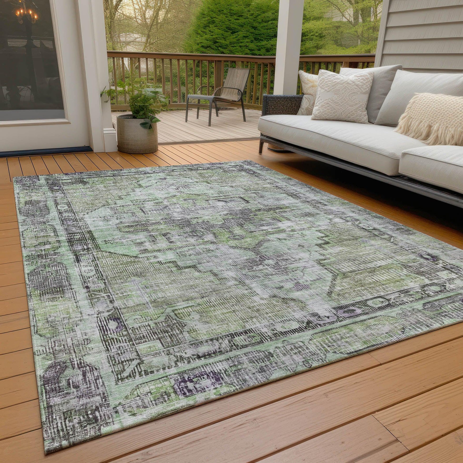 Addison Rugs Haeleth Green Washable Indoor-Outdoor Rug