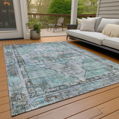 Addison Rugs Haeleth Teal Washable Indoor-Outdoor Rug