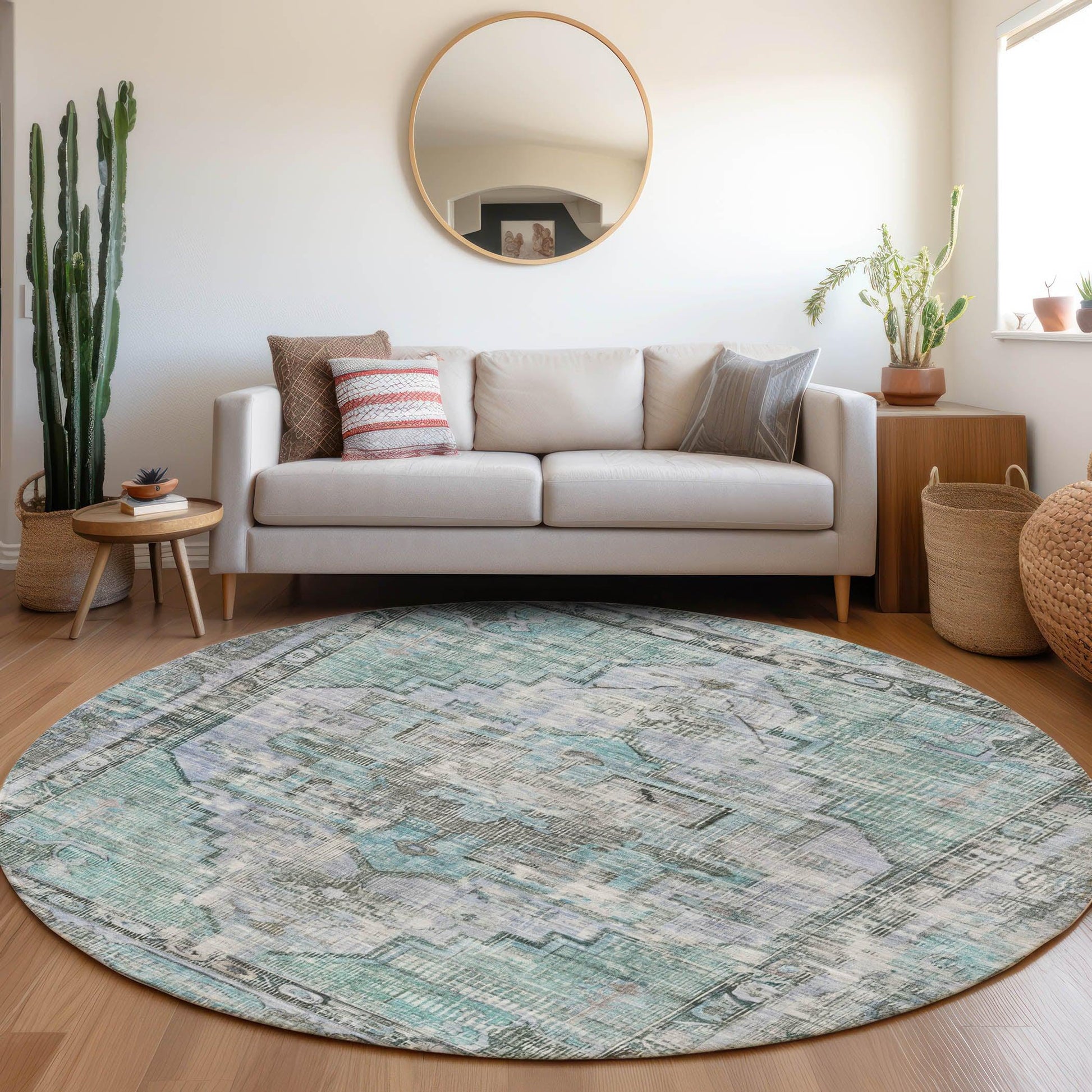Addison Rugs Haeleth Teal Washable Indoor-Outdoor Rug