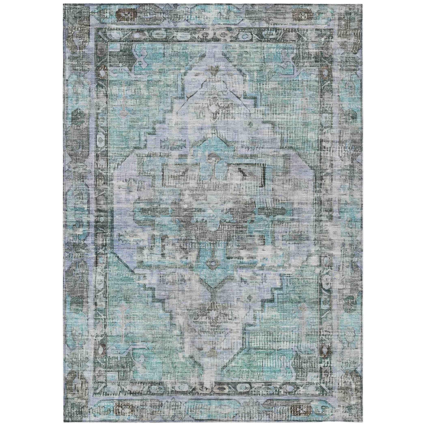 Addison Rugs Haeleth Teal Washable Indoor-Outdoor Rug