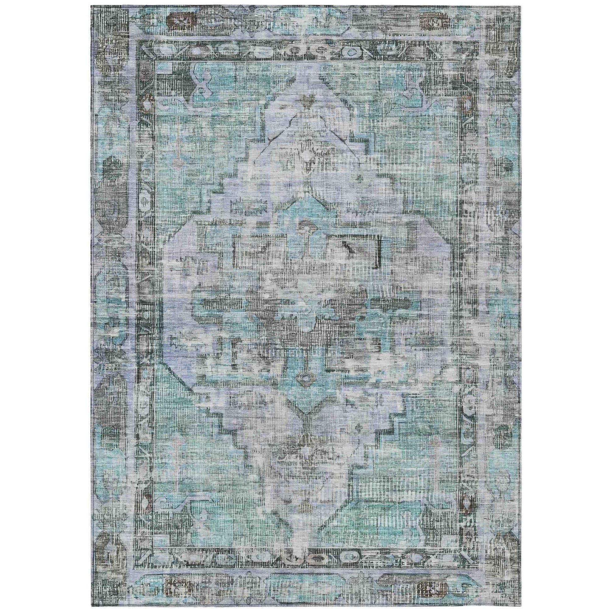 Addison Rugs Haeleth Teal Washable Indoor-Outdoor Rug