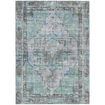 Addison Rugs Haeleth Teal Washable Indoor-Outdoor Rug