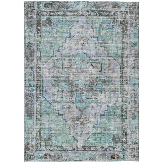 Addison Rugs Haeleth Teal Washable Indoor-Outdoor Rug