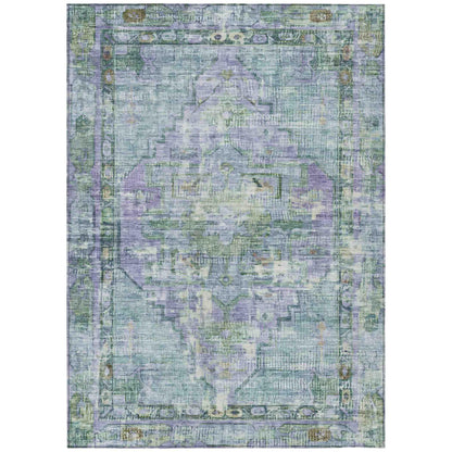 Addison Rugs Haelien Teal Washable Indoor-Outdoor Rug
