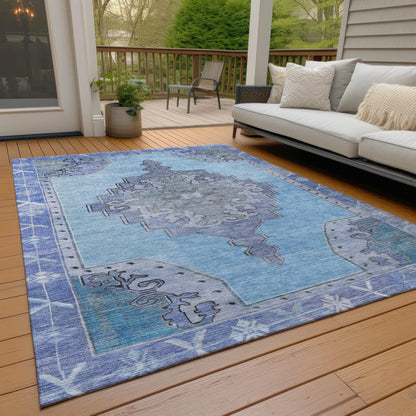 Addison Rugs Haelion Blue Washable Indoor-Outdoor Rug