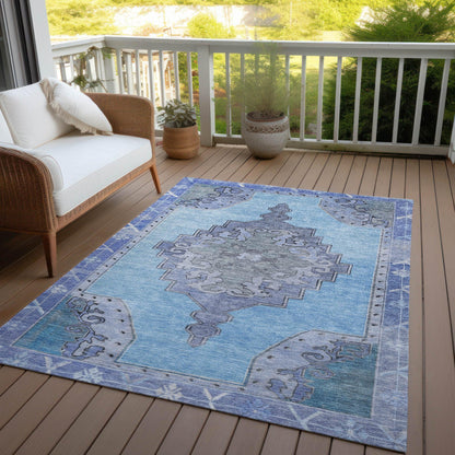 Addison Rugs Haelion Blue Washable Indoor-Outdoor Rug