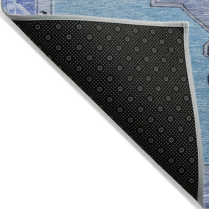 Addison Rugs Haelion Blue Washable Indoor-Outdoor Rug