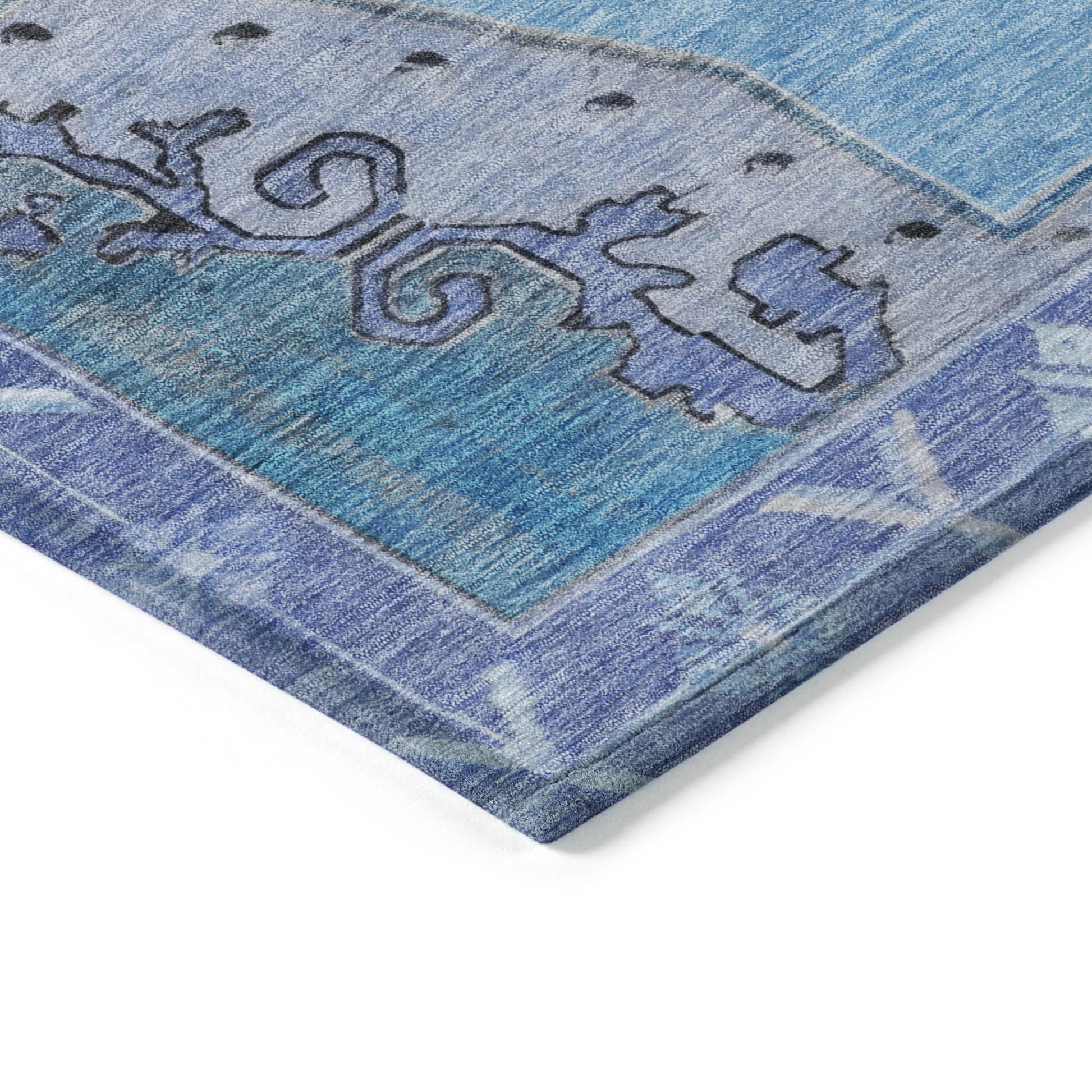 Addison Rugs Haelion Blue Washable Indoor-Outdoor Rug