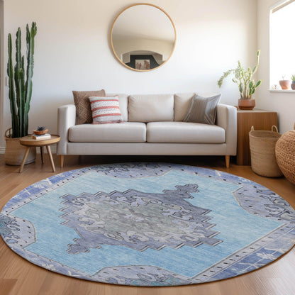 Addison Rugs Haelion Blue Washable Indoor-Outdoor Rug