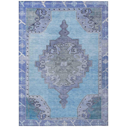 Addison Rugs Haelion Blue Washable Indoor-Outdoor Rug