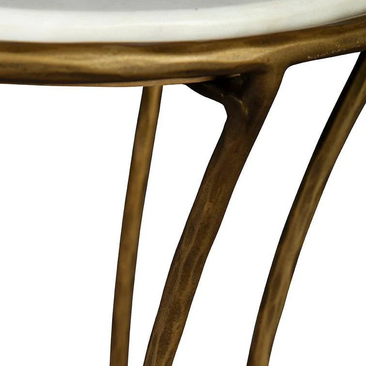 Haines Marble Topped Round Side Table