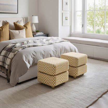 Zuo Modern Haki Multicolor Fabric Ottoman