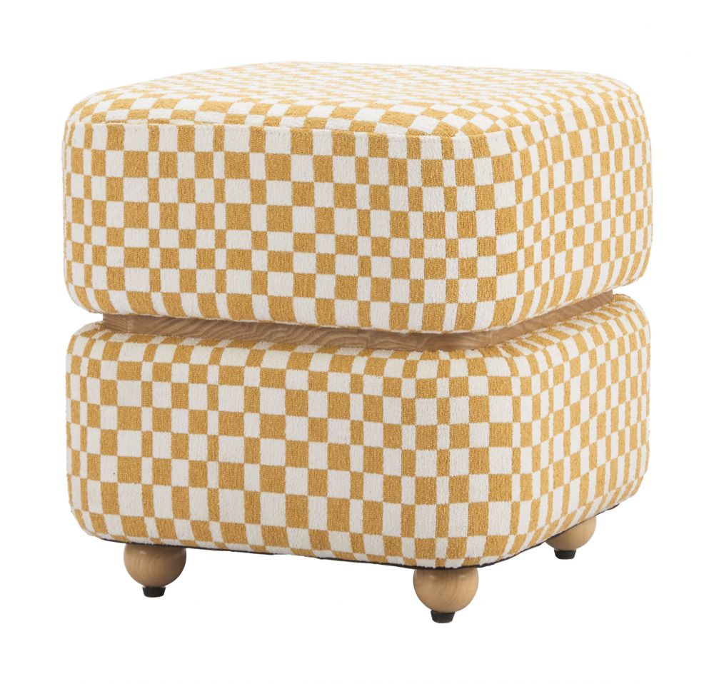 Zuo Modern Haki Multicolor Fabric Ottoman