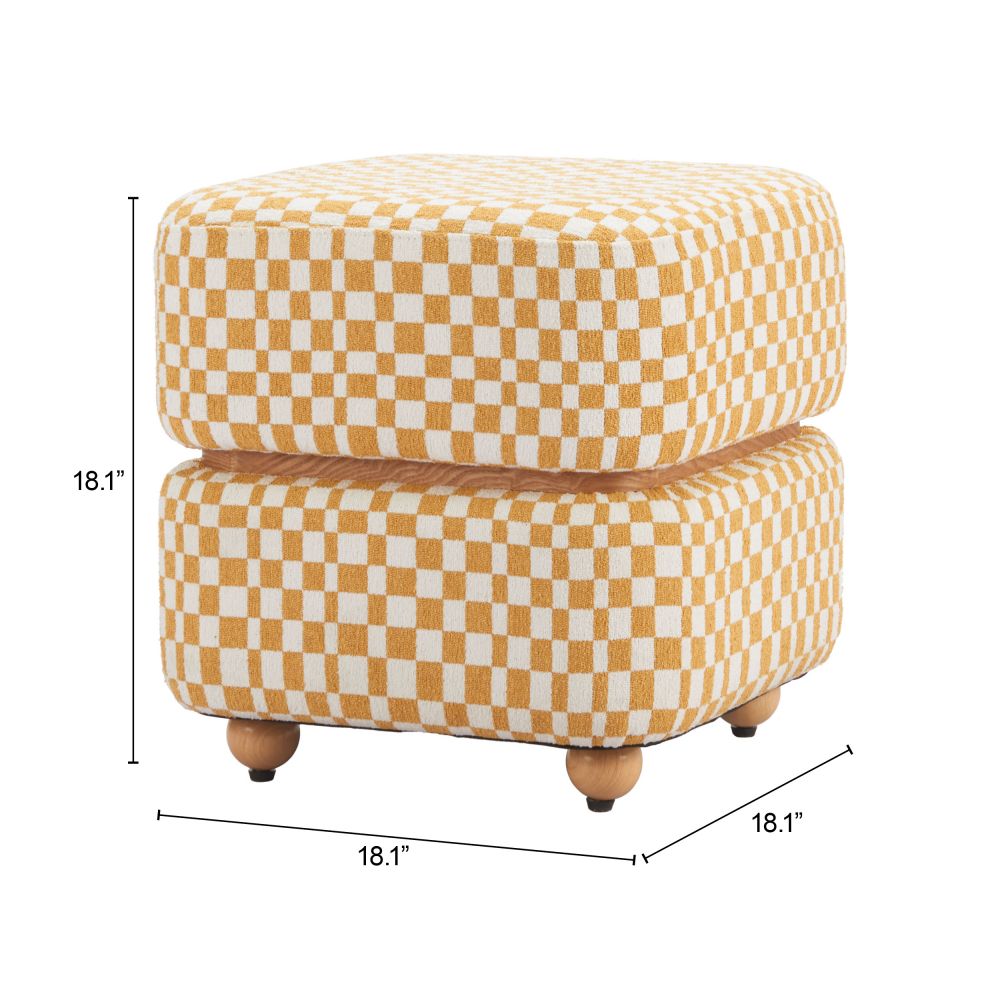 Zuo Modern Haki Multicolor Fabric Ottoman