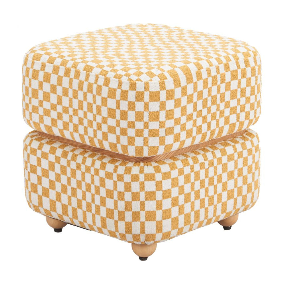 Zuo Modern Haki Multicolor Fabric Ottoman