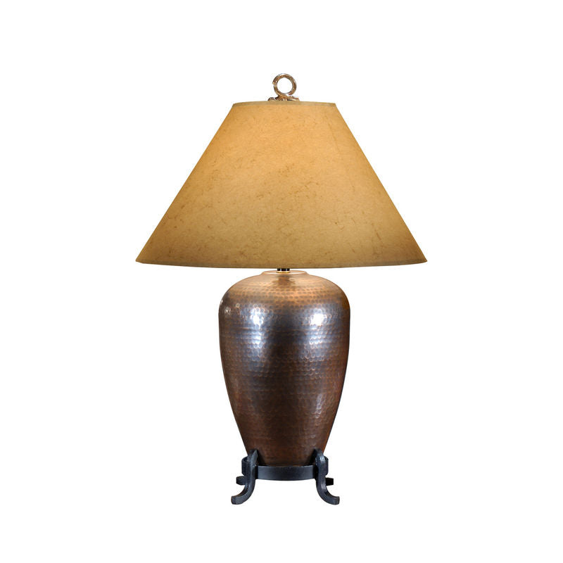 Hammered Bronze Base Vintage Table Lamp-Table Lamps-Wildwood-LOOMLAN