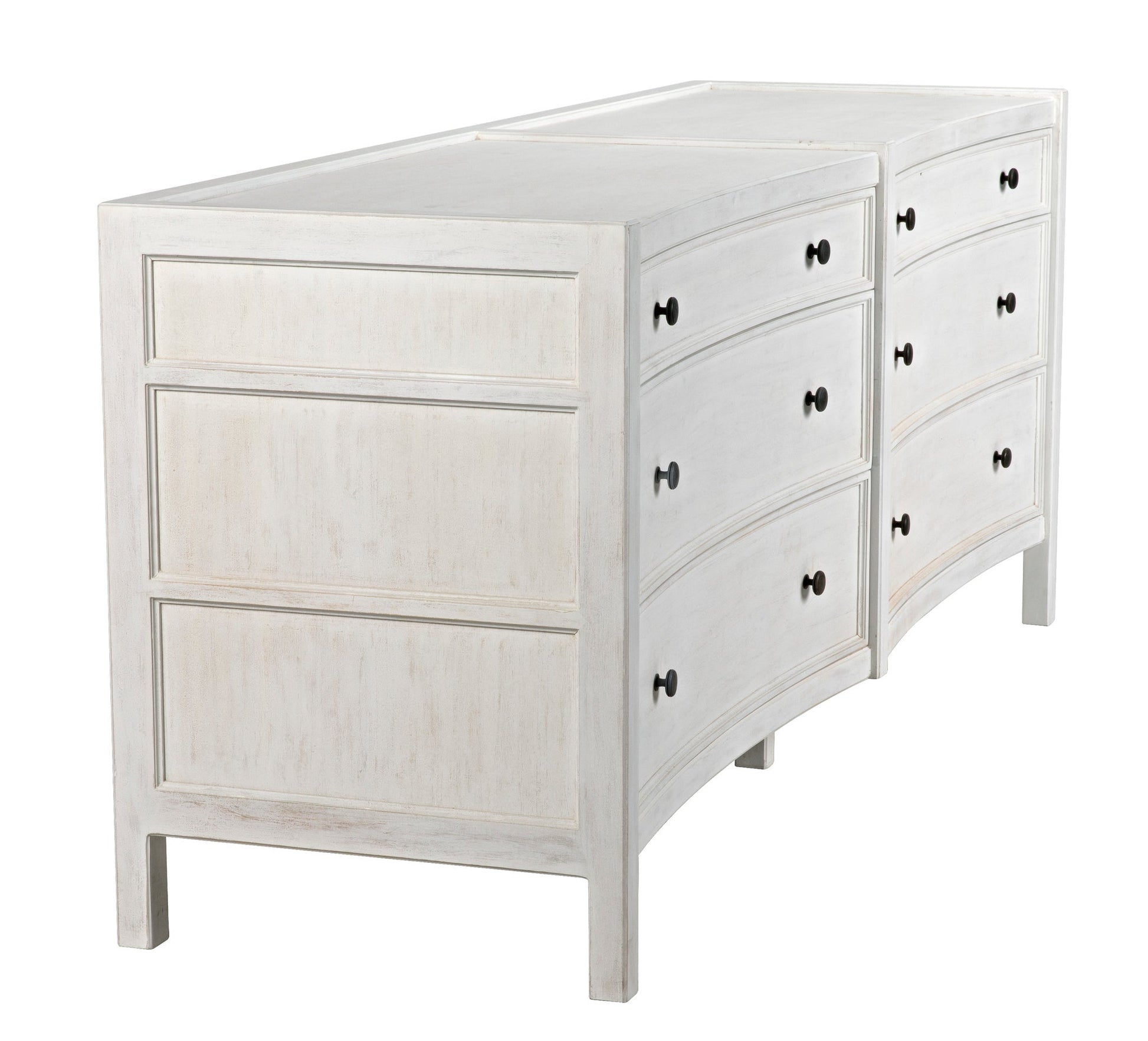 Hampton 6 Drawer Dresser, White Wash-Dressers-Noir-Sideboards and Things