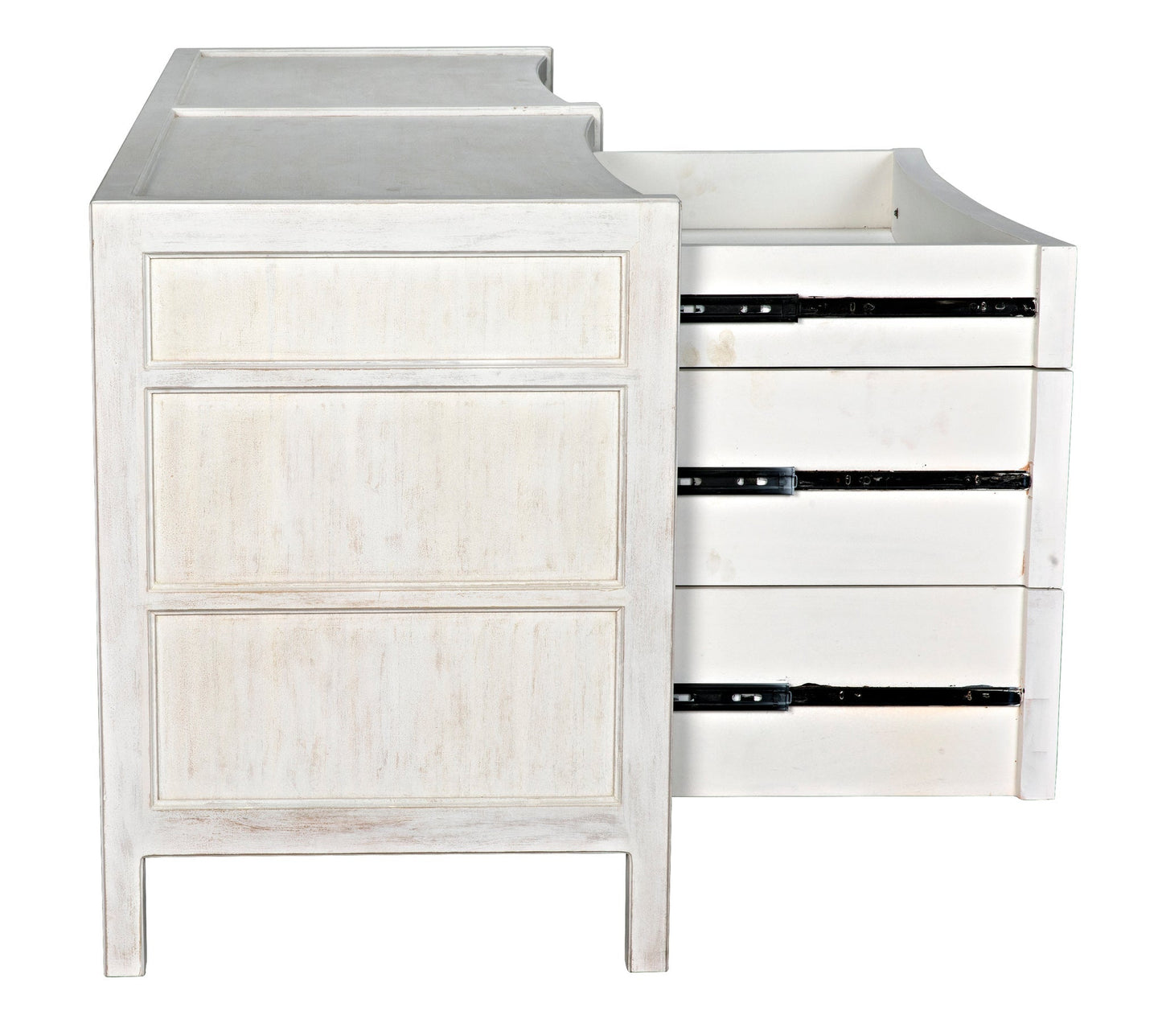 Hampton 6 Drawer Dresser, White Wash-Dressers-Noir-Sideboards and Things