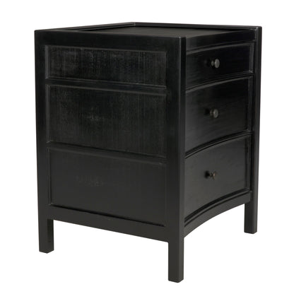 Hampton Night Stand 24", Hand Rubbed Black-Nightstands-Noir-Sideboards and Things