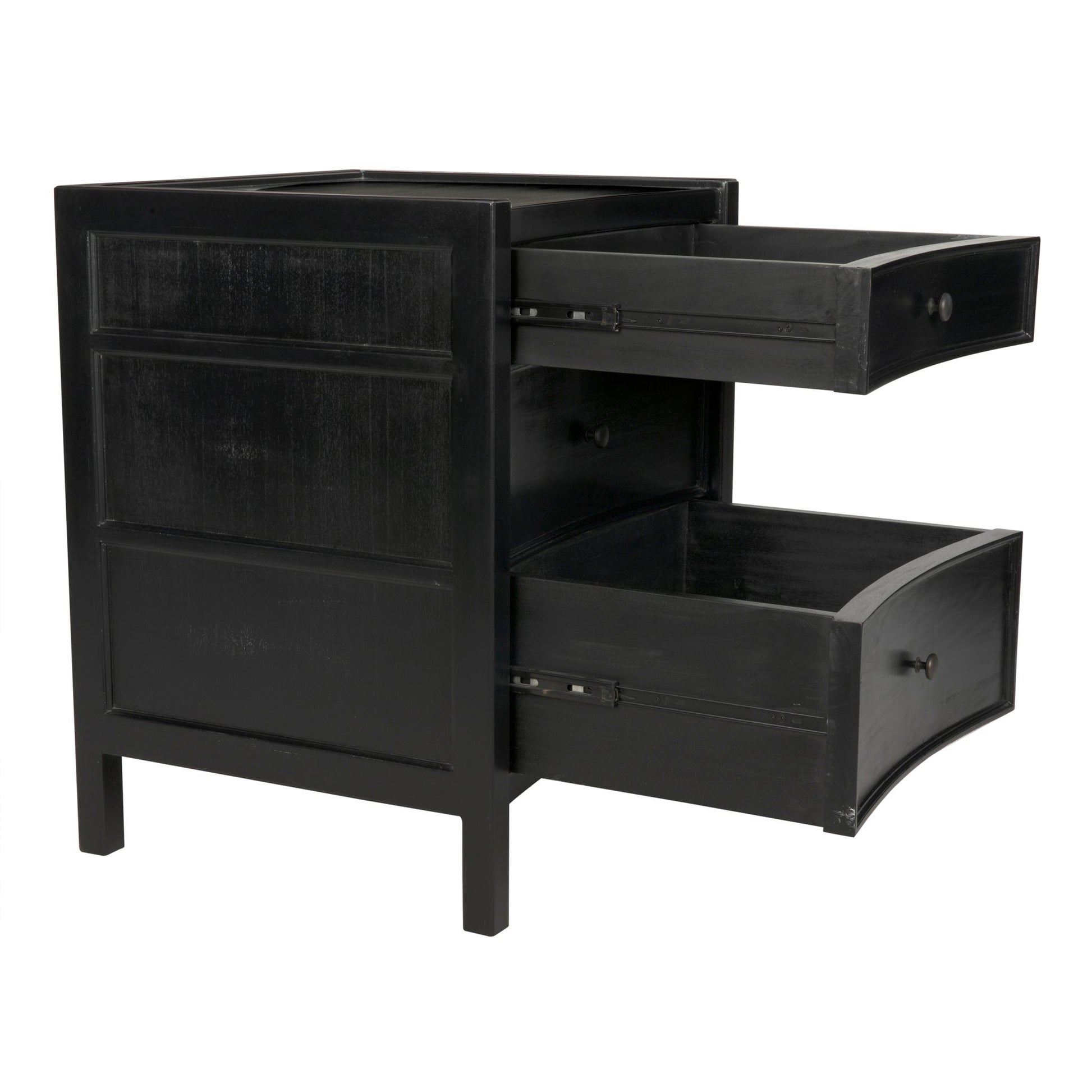 Hampton Night Stand 24", Hand Rubbed Black-Nightstands-Noir-Sideboards and Things