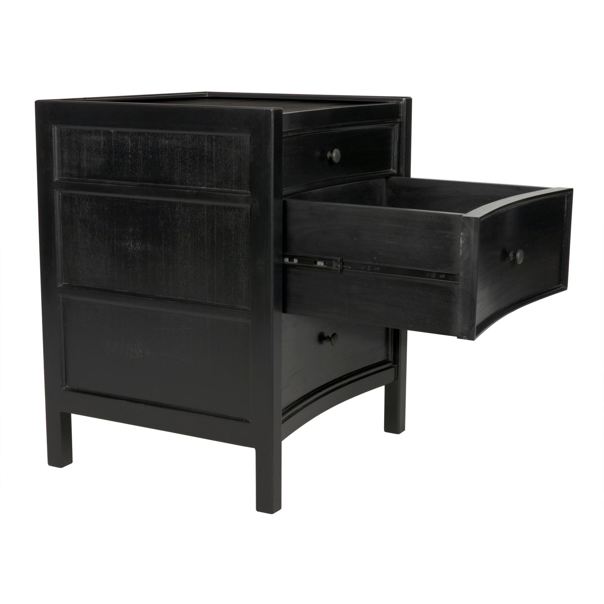 Hampton Night Stand 24", Hand Rubbed Black-Nightstands-Noir-Sideboards and Things