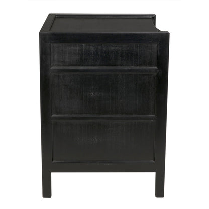 Hampton Night Stand 24", Hand Rubbed Black-Nightstands-Noir-Sideboards and Things