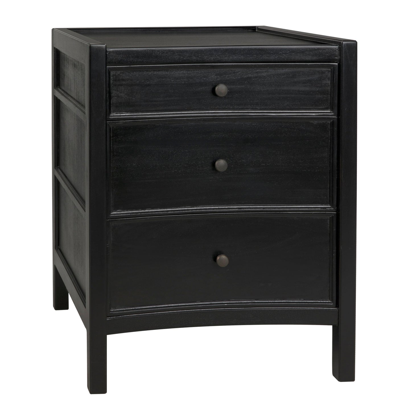 Hampton Night Stand 24", Hand Rubbed Black-Nightstands-Noir-Sideboards and Things