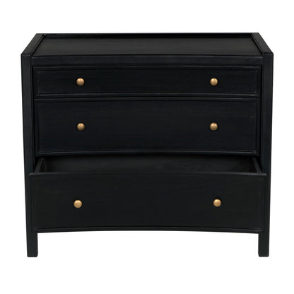 Hampton Wood Black Rectangle Side Table-Side Tables-Noir-Sideboards and Things