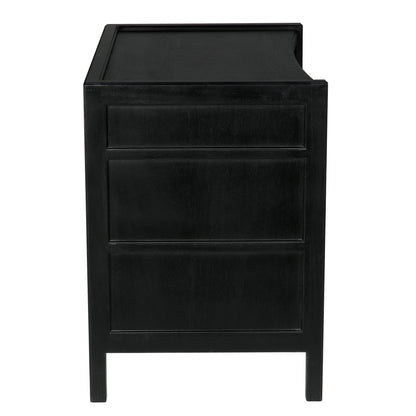 Hampton Wood Black Rectangle Side Table-Side Tables-Noir-Sideboards and Things