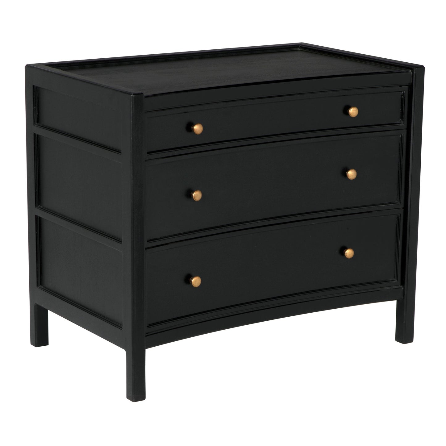 Hampton Wood Black Rectangle Side Table-Side Tables-Noir-Sideboards and Things