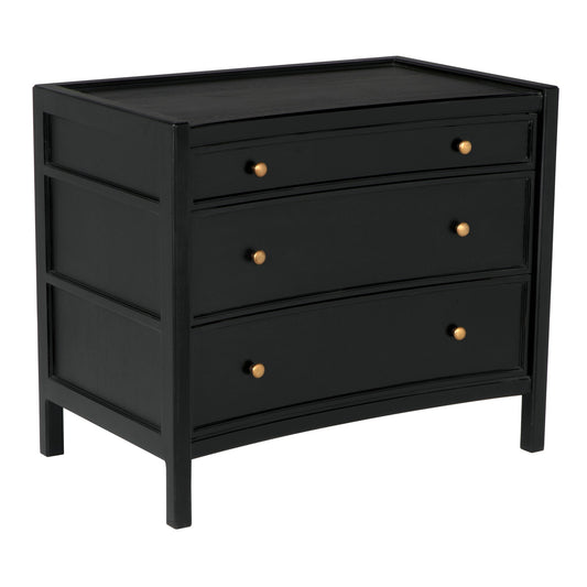 Hampton Wood Black Rectangle Side Table-Side Tables-Noir-Sideboards and Things