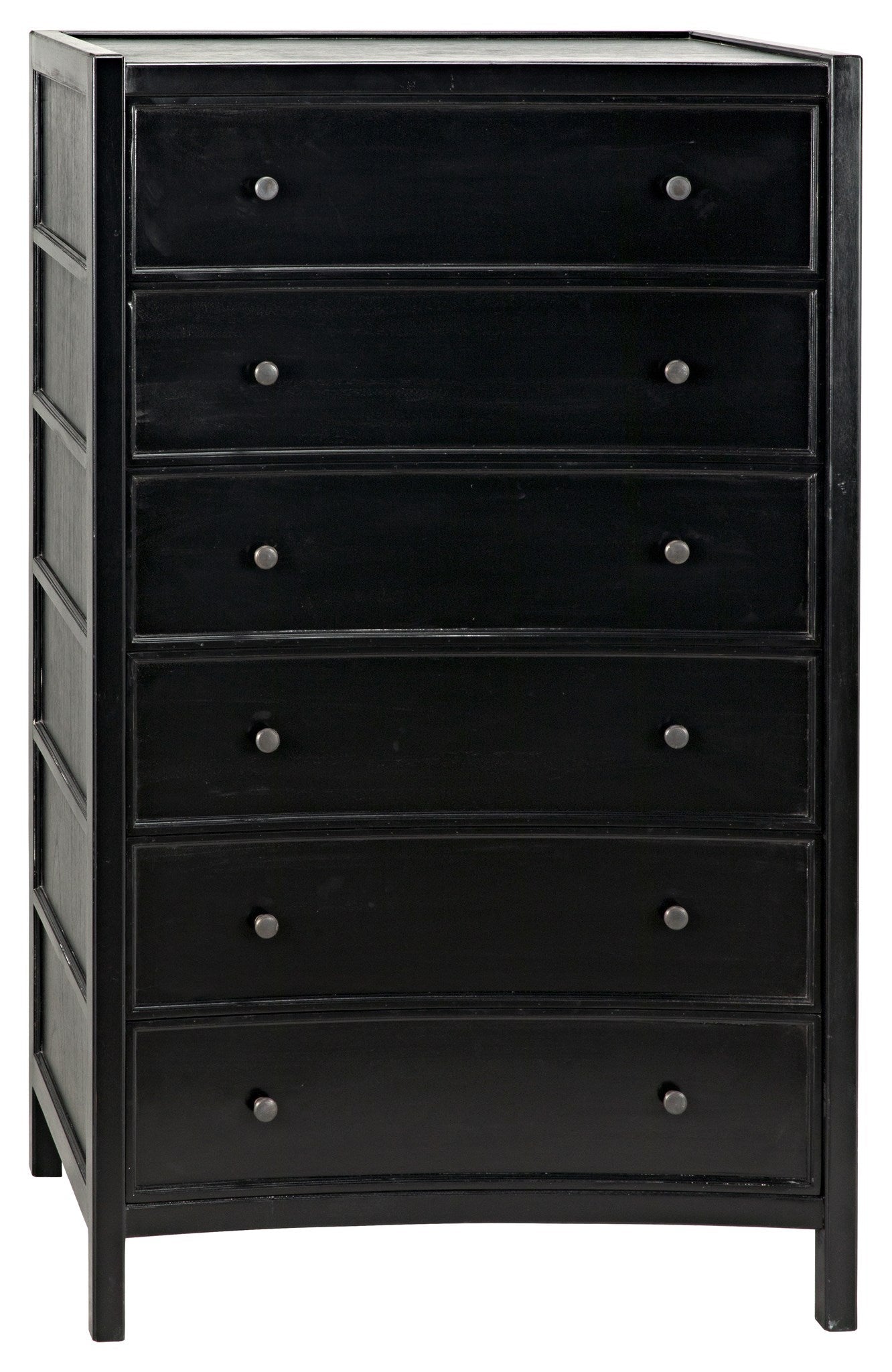 Hampton Wood Black Tall Boy-Dressers-Noir-Sideboards and Things