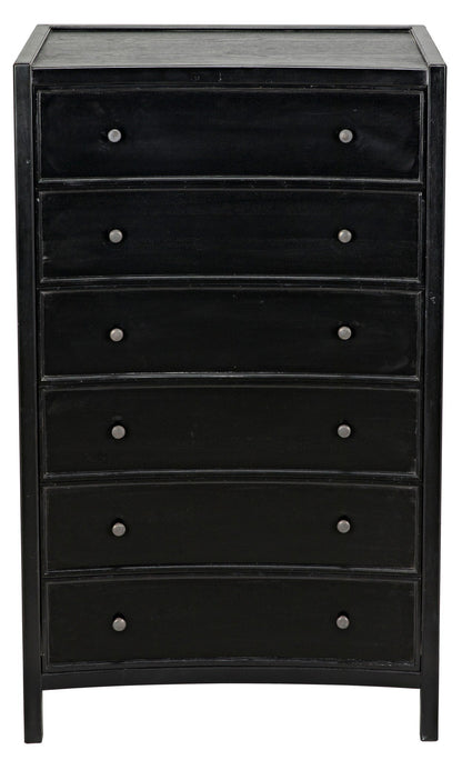 Hampton Wood Black Tall Boy-Dressers-Noir-Sideboards and Things