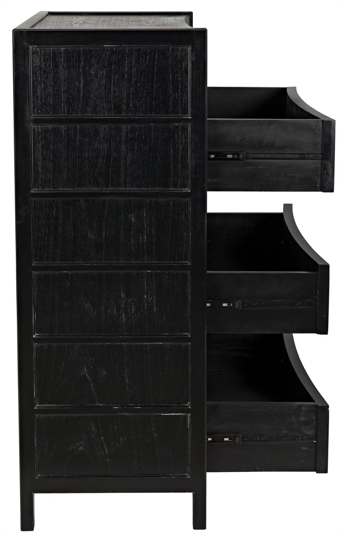 Hampton Wood Black Tall Boy-Dressers-Noir-Sideboards and Things