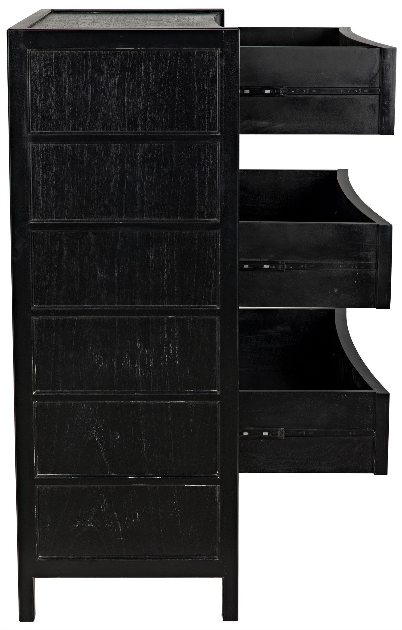 Hampton Wood Black Tall Boy-Dressers-Noir-Sideboards and Things