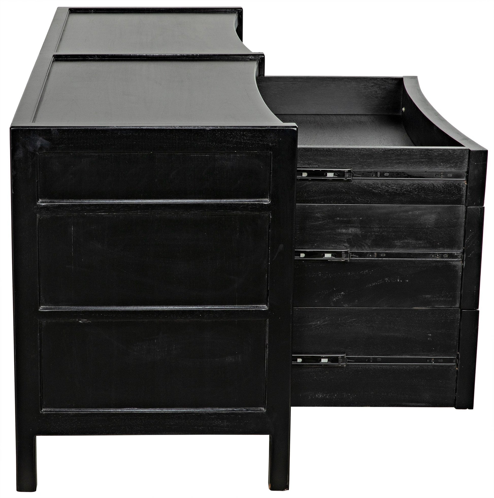 Hampton Wood Dreser With 6 Drawers-Dressers-Noir-Sideboards and Things