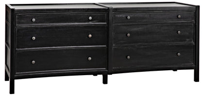 Hampton Wood Dreser With 6 Drawers-Dressers-Noir-Sideboards and Things