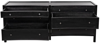 Hampton Wood Dreser With 6 Drawers-Dressers-Noir-Sideboards and Things