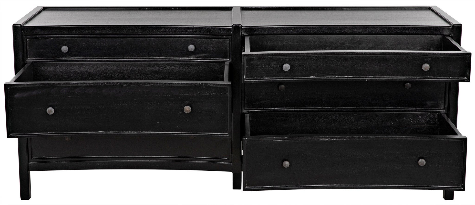 Hampton Wood Dreser With 6 Drawers-Dressers-Noir-Sideboards and Things