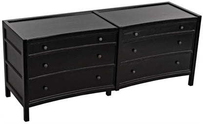 Hampton Wood Dreser With 6 Drawers-Dressers-Noir-Sideboards and Things