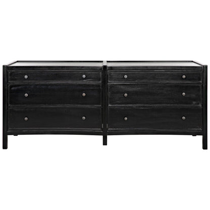 Hampton Wood Dreser With 6 Drawers-Dressers-Noir-Sideboards and Things