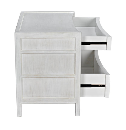 Hampton Wood White Rectangle Side Table-Side Tables-Noir-Sideboards and Things