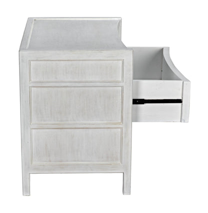 Hampton Wood White Rectangle Side Table-Side Tables-Noir-Sideboards and Things