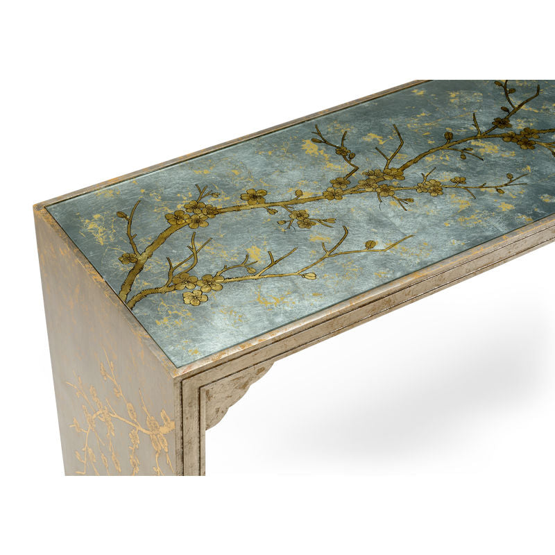 Chelsea House Hand Painted Cherry Blossom Design Console Table